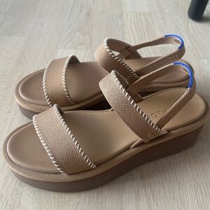 Rothy's Tan Platform Sandals